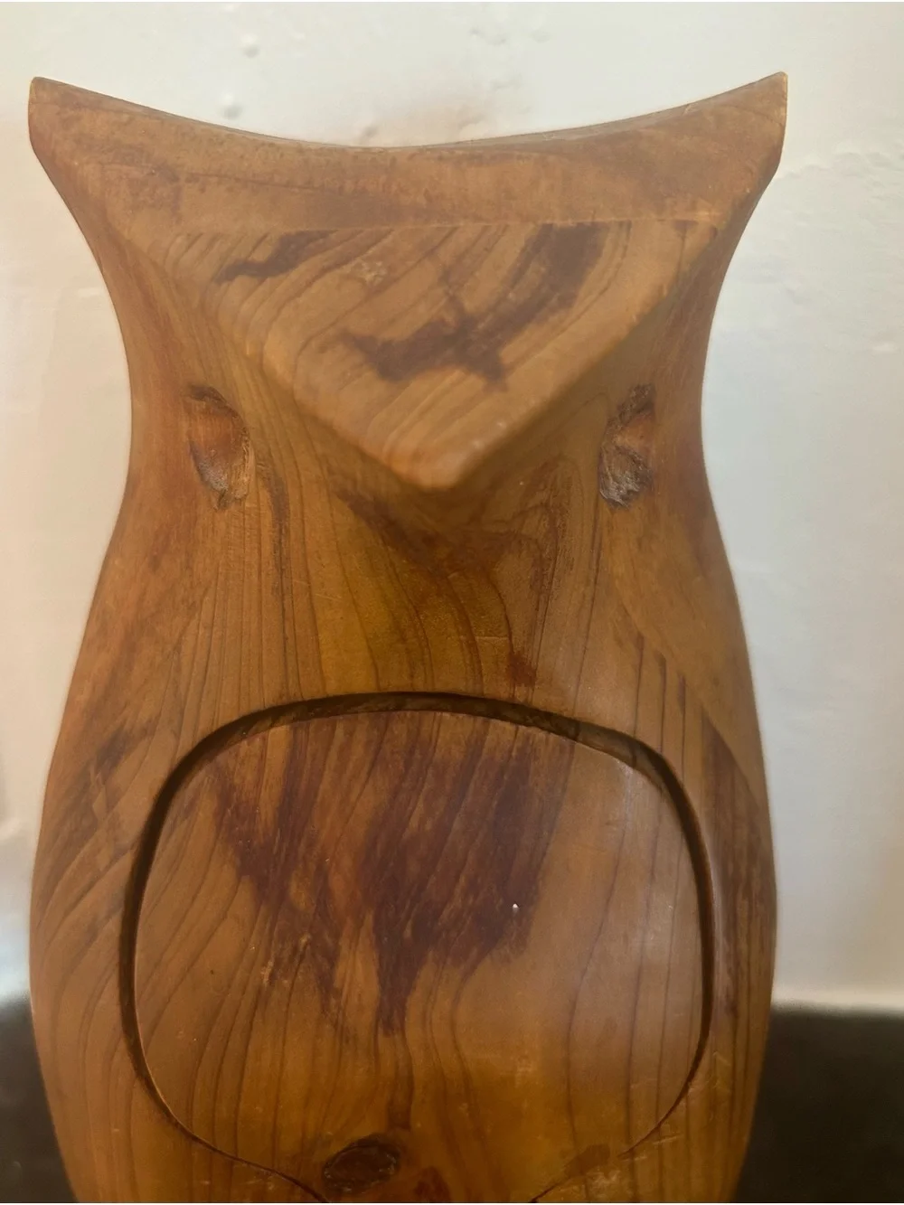 VTG Deborah D Bump Hand Carved Wood Owl Puzzle Box MCM